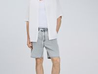 Джинсовые шорты с эластичным поясом, Серый