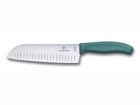 Нож кухонный Сантоку Victorinox Swiss Classic 17 см, нержавеющая сталь, рукоять пластик, зеленый