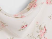 Платье из шифона с принтом и драпировкой, Белый