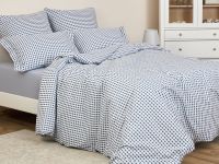 Постельное белье полукомплект Vichy, серо-голубое