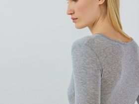 Боди с длинным рукавом, Серый