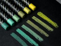 Набор масляной пастели профессиональной Малевичъ 6 шт, зеленые оттенки