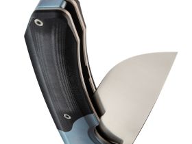 Складной нож Maxace Goliath Black, сталь Bohler K110, рукоять G-10/синий больстер