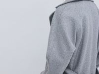 Пальто с поясом, Серый