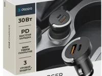 Автомобильное зарядное устройство Deppa (11211) Car Charger USB/Type-C/30W (черный)