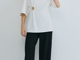 Широкие брюки из трикотажа, Черный