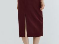 Юбка миди из искусственной замши, Фиолетовый