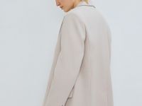 Однобортный жакет из поливискозы, Бежевый