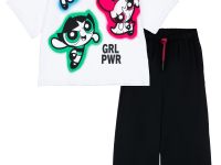 Комплект трикотажный для девочек: фуфайка (футболка), брюки