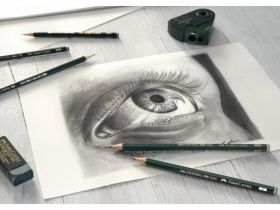Набор карандашей чернографитных Faber-castell "CASTELL-9000" 12 шт (8B-2H) в металл коробке