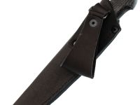 Нож для снятия шкур Кайман, сталь М390, рукоять мельхиор, микарта