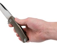 Нож складной LionSteel ROK B, сталь Bhler M390 Satin Finish, рукоять титан, бронзовый цвет