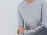 Лонгслив из плотного интерлока, Серый