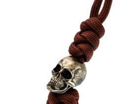 Бусина с темляком Череп, мельхиор