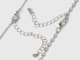 Двойное колье с подвесками для девочек, 2 шт., Серебряный