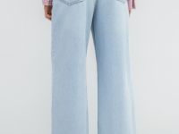 Свободные джинсы со средней посадкой, Голубой