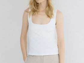 Топ с широкими бретелями, Белый