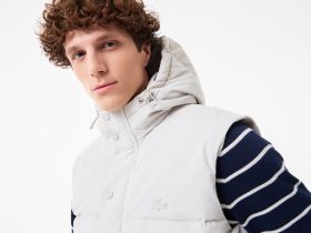 Мужской утеплённый жилет Lacoste с капюшоном