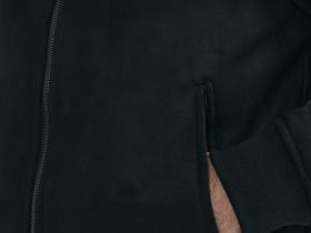 Бомбер из искусственной замши, Черный