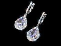 Серьги из белого золота с танзанитами э4760сг06210422