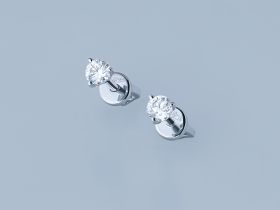 Пусеты из белого золота с бриллиантами э4701пс05112600