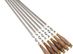 Набор из 6-ти шампуров Зверь, латунь