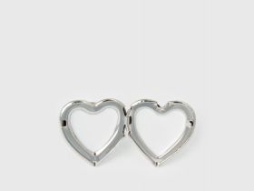 Кольцо-локет в форме сердца, Серебряный