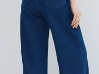 Широкие джинсы высокой посадки с отсрочкой, Синий