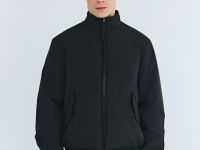 Утеплённая куртка с воротником-стойкой, Черный