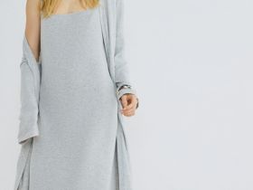 Платье макси на тонких бретелях, Серый