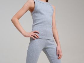 Комплект трикотажный для девочек: топ, брюки (легинсы)