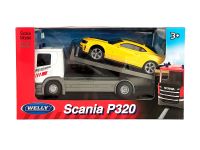 92662-2GW(D) Игрушечные машинки Welly Грузовик Scania, Chevrolet Camaro ZL1