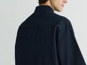 Рубашка из денима O'STIN х Яндекс Музыка x «Сироткин», Синий