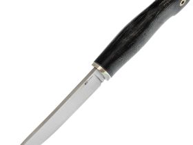 Нож для снятия шкур Кайман, сталь М390, рукоять мельхиор, микарта