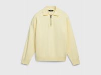 Джемпер с воротником поло на молнии, Желтый
