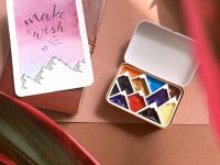 Палетка для красок "Горы" 9х6 см, цвет черный, пластик белый