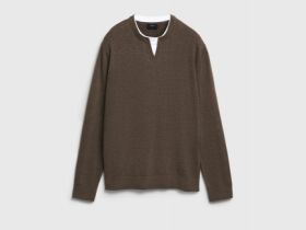 Джемпер с V-вырезом, Коричневый
