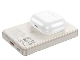 Внешний аккумулятор Hoco Q18 Tourer Magnetic Wireless Charging 10000 mAh 15W USB/Type-C (бежевый)