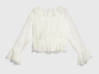 Воздушная блузка с завязками для девочек, Белый