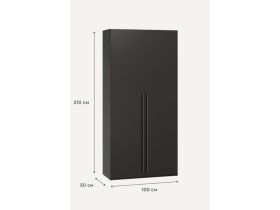 Распашной шкаф Кимбол 2-100x210 Черный с зеркалом