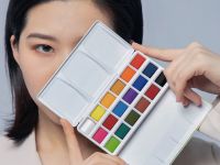 Набор акварели HIMI 18 цветов, подарочный, желтый