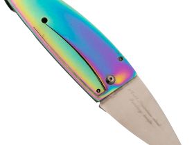 Складной нож нажим для денег Sanrenmu 6031LUE-SX, сталь 8Cr13MoV, рукоять нержавеющая сталь, градиент