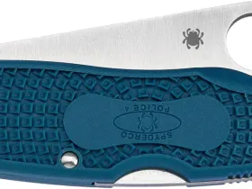 Складной нож Spyderco Police 4 LTW сталь K390, рукоять FRN голубая
