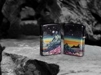 Зажигалка ZIPPO Space in Color Design с покрытием 540 Tumbled Chrome, латунь/сталь, разноцветная, 38x13x57 мм
