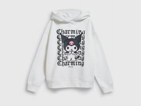 Худи с принтом для девочек, Белый