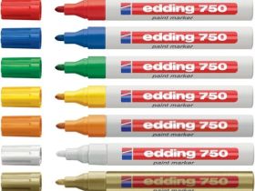 Маркер декоративный лаковый Edding "750" 2-4 мм с круглым наконечником, серебро