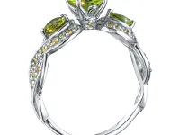 Кольцо из серебра с, фианитами и хризолитами э0611кц01260374