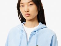 Женская флисовая толстовка Lacoste с капюшоном на молнии