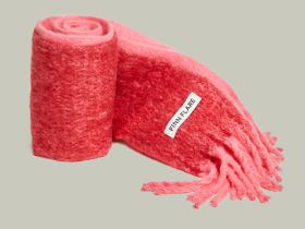 Двухцветный шарф с бахромой