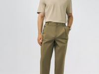 Брюки из твила, Бежевый